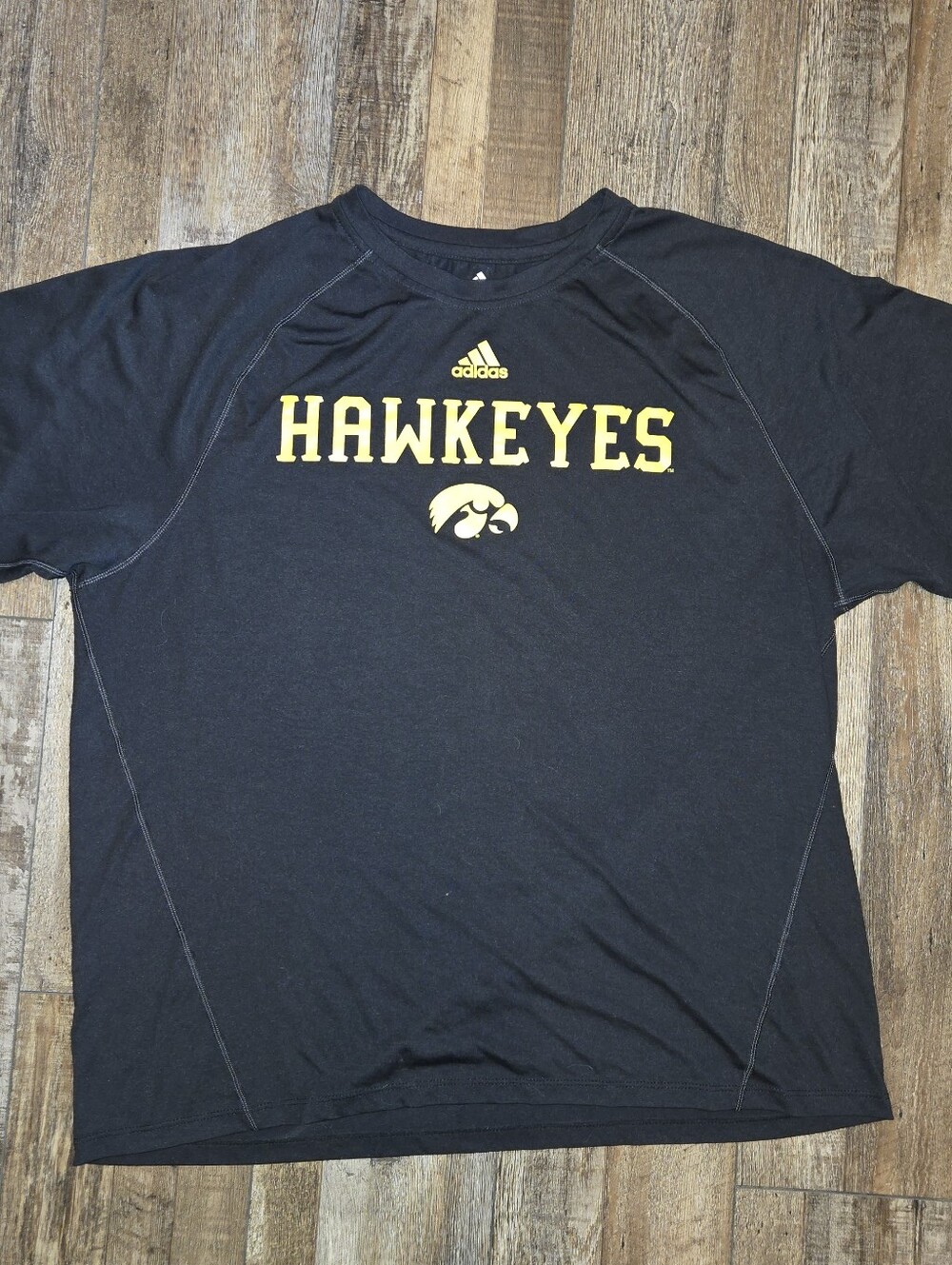 adidas Black & Gold Hawkeyes Short-Sleeve Shirt